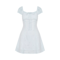 Embroidered A-Line Short Sleeve Dress