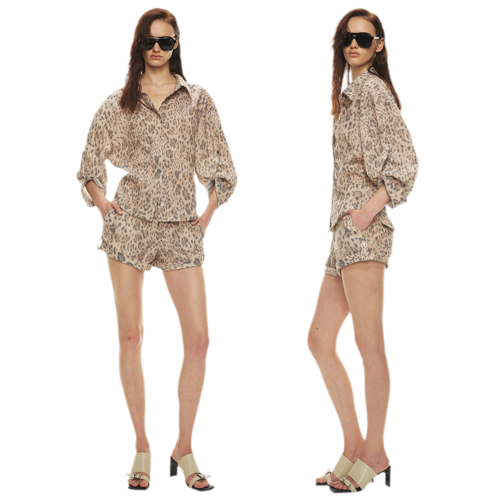 Tencel Linen Leopard Print Shirt & Short