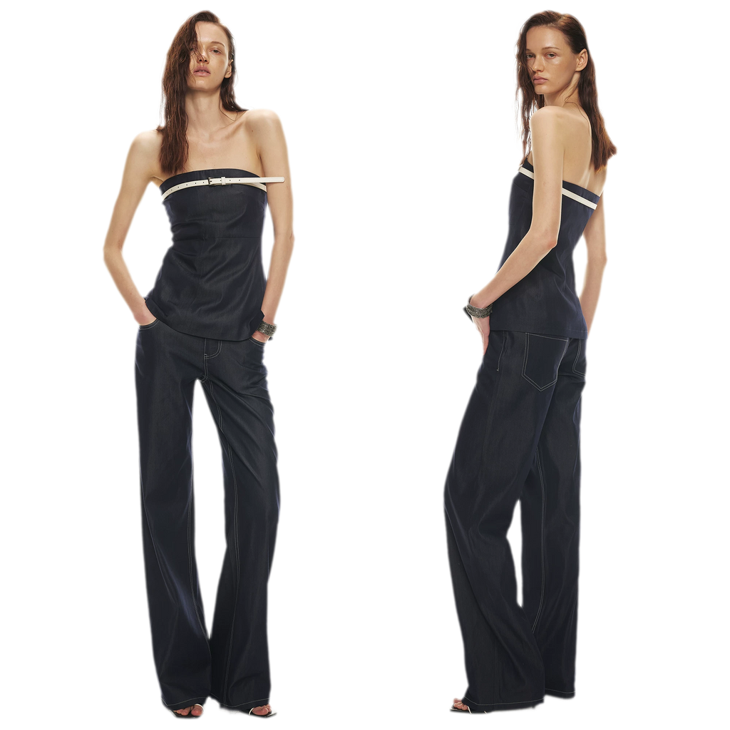 Soft Tencel Denim Fishtail Bustier Top & Pants