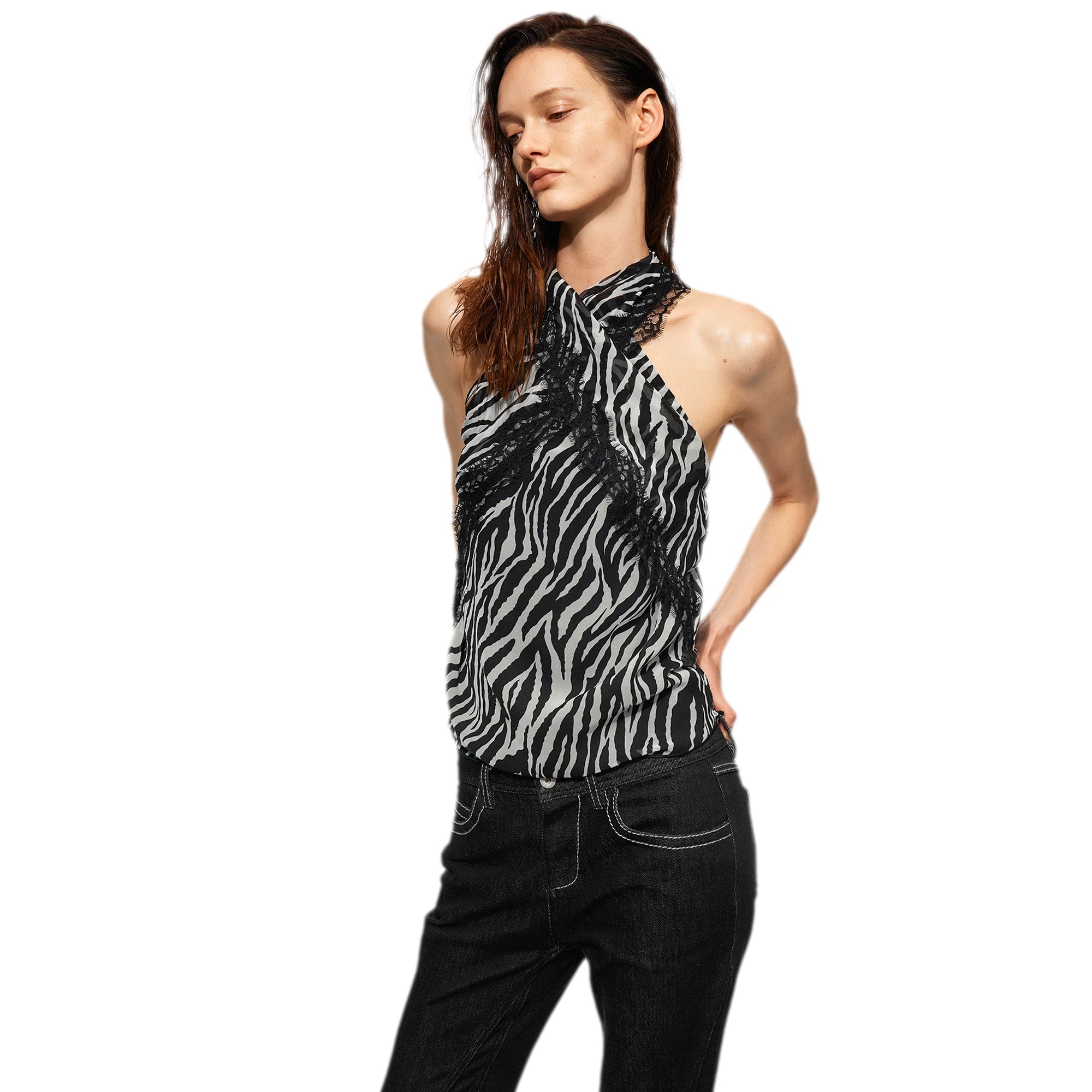 Sheer Leopard Halter Cami