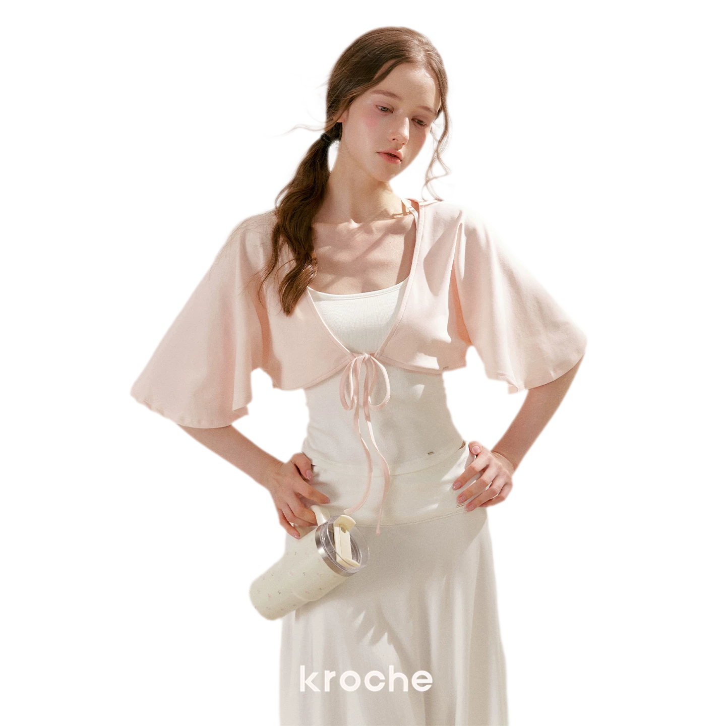 Airy Cloud U-Neck Vest & Batwing