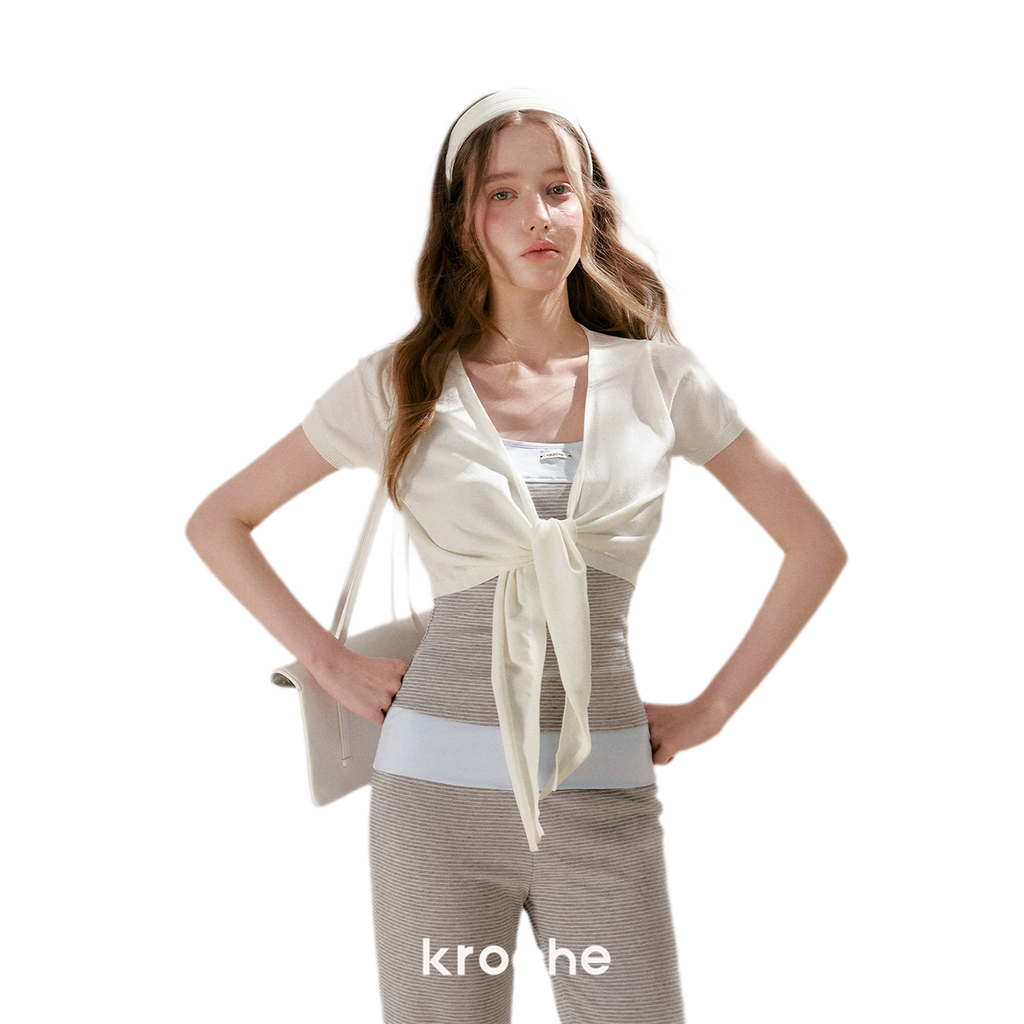 Sportique Cropped Knit Cardigan