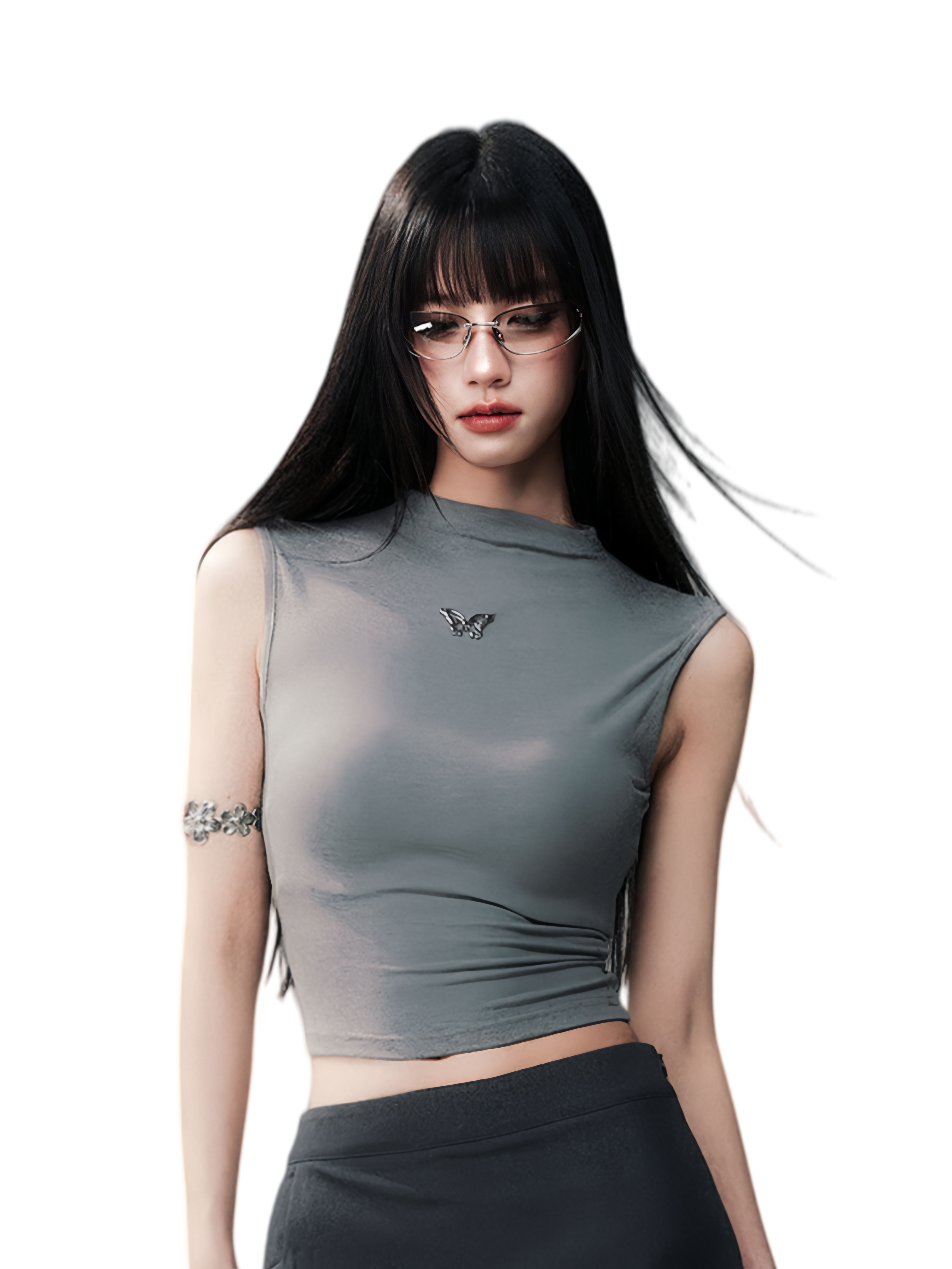 Sleeveless High Neck Tee
