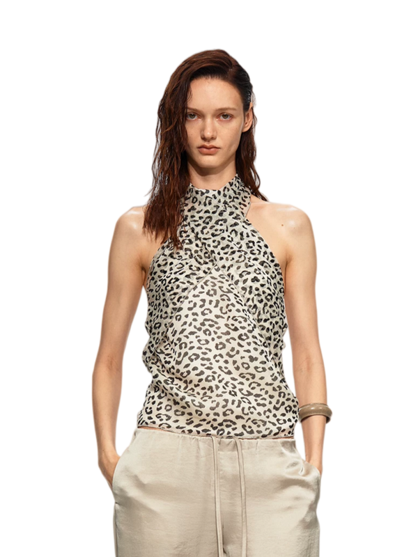 Sheer Leopard Halter Cami